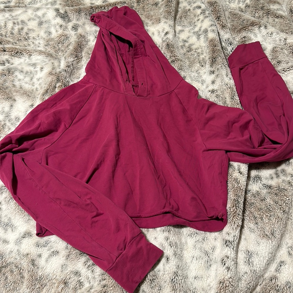 Eggplant crop hoodie light material